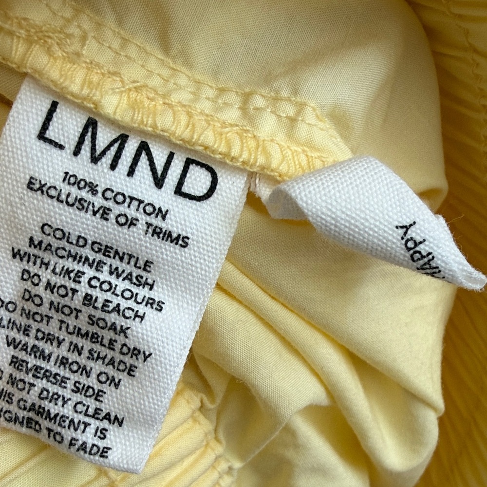 LMND / Light Yellow long sleeve Button-Up Shirt & Shorts Set - Cotton - Small - Picture 7 of 11